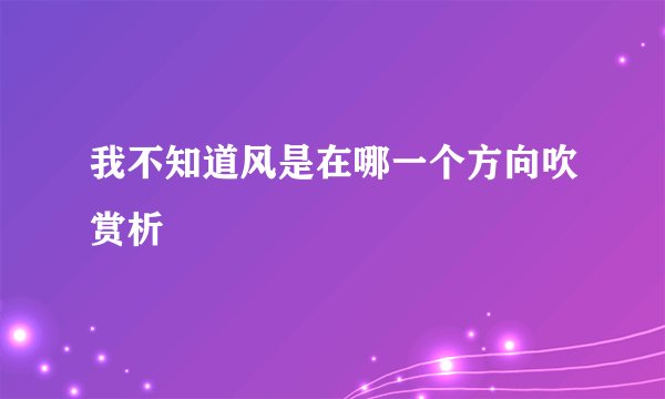 我不知道风是在哪一个方向吹赏析