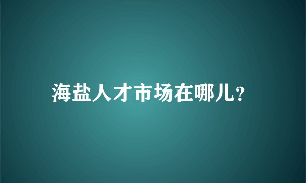海盐人才市场在哪儿？