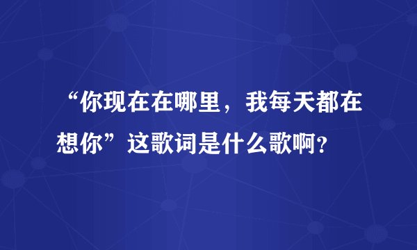 “你现在在哪里,我每天都在想你”这歌词是什么歌啊?