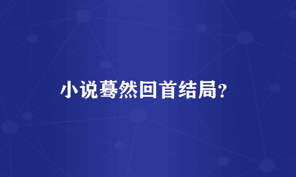 小说蓦然回首结局？