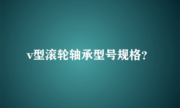 v型滚轮轴承型号规格？