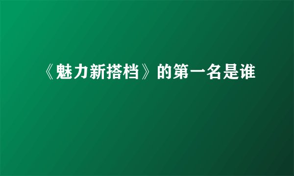 《魅力新搭档》的第一名是谁