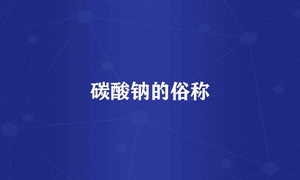 碳酸钠的俗称