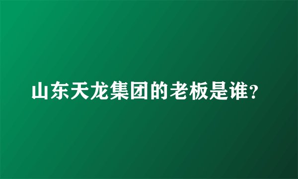 山东天龙集团的老板是谁？
