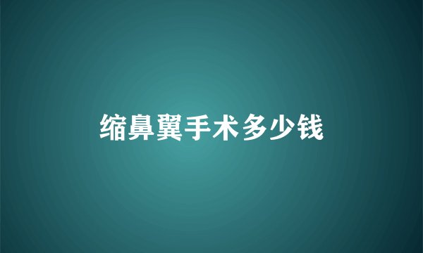 缩鼻翼手术多少钱
