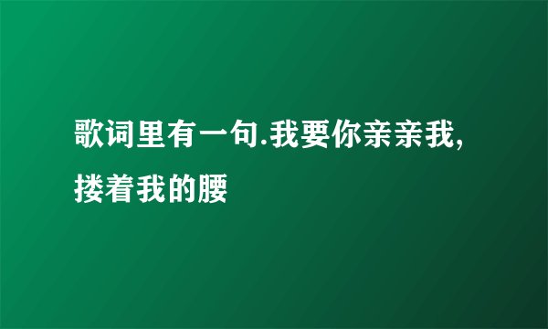 歌词里有一句.我要你亲亲我,搂着我的腰