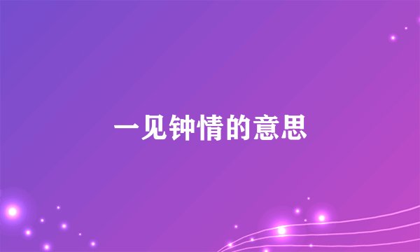一见钟情的意思