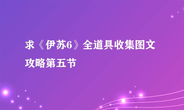 求《伊苏6》全道具收集图文攻略第五节