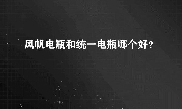 风帆电瓶和统一电瓶哪个好?