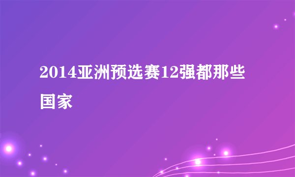 2014亚洲预选赛12强都那些国家