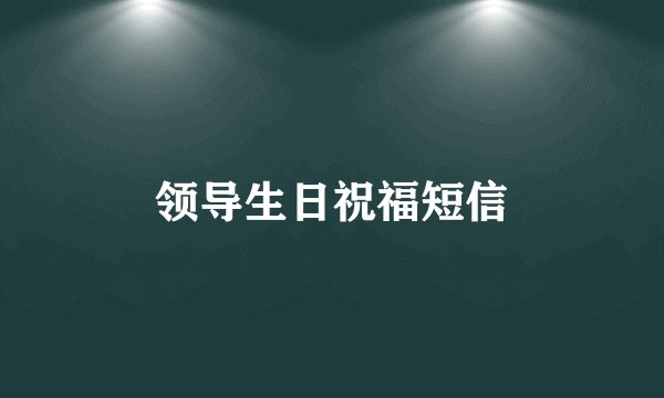 领导生日祝福短信