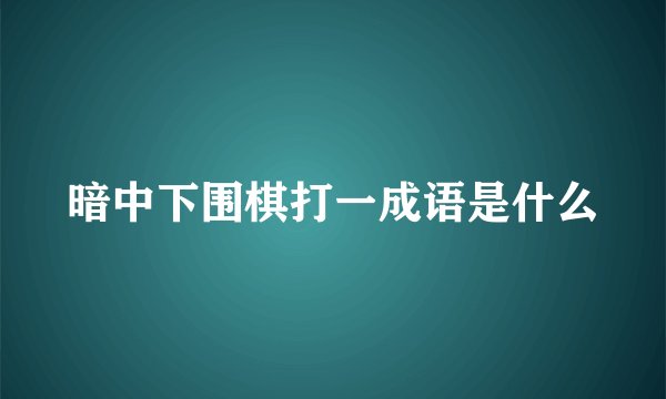 暗中下围棋打一成语是什么