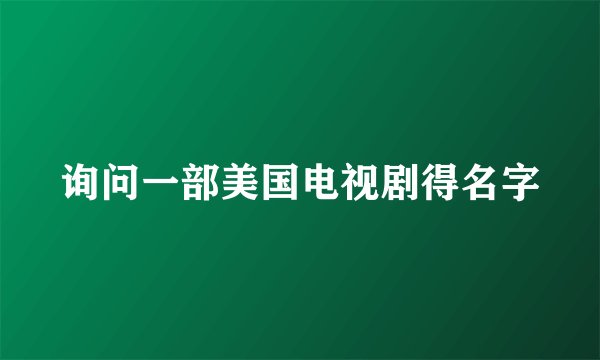 询问一部美国电视剧得名字