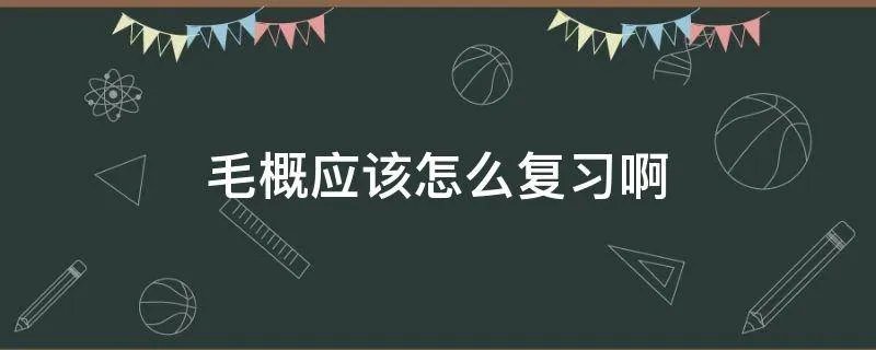 毛概应该怎么复习啊