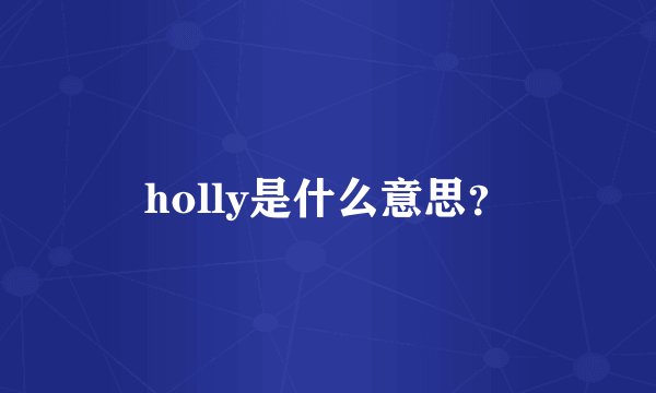 holly是什么意思？