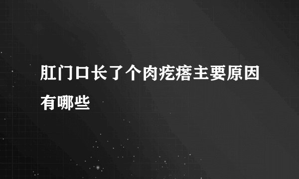 肛门口长了个肉疙瘩主要原因有哪些