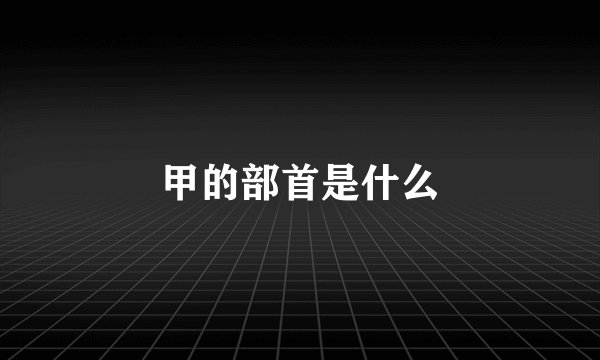 甲的部首是什么