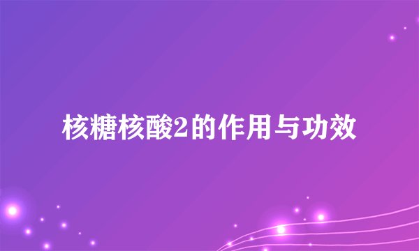 核糖核酸2的作用与功效