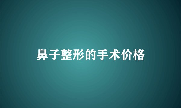 鼻子整形的手术价格
