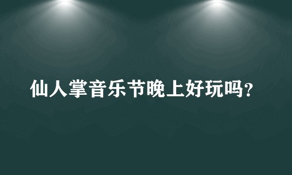 仙人掌音乐节晚上好玩吗？