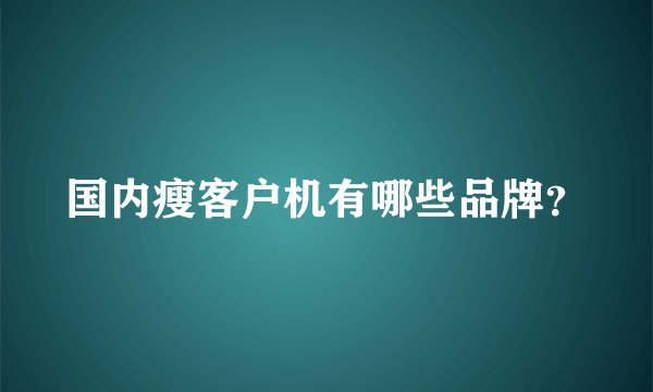 国内瘦客户机有哪些品牌？