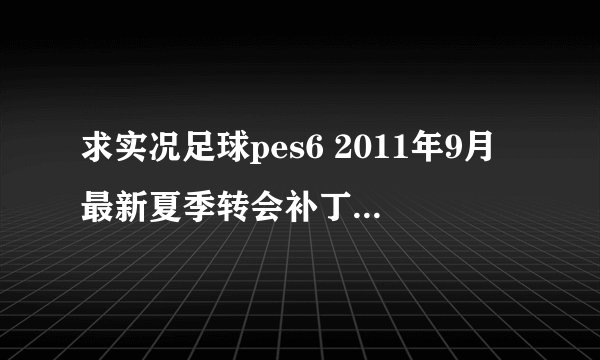 求实况足球pes6 2011年9月最新夏季转会补丁~谢谢好人一生平安~