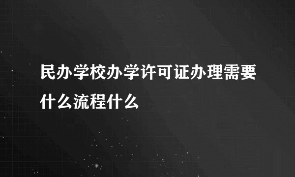 民办学校办学许可证办理需要什么流程什么