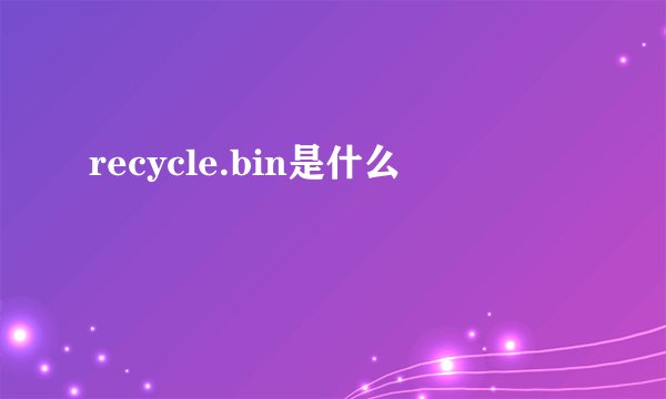 recycle.bin是什么