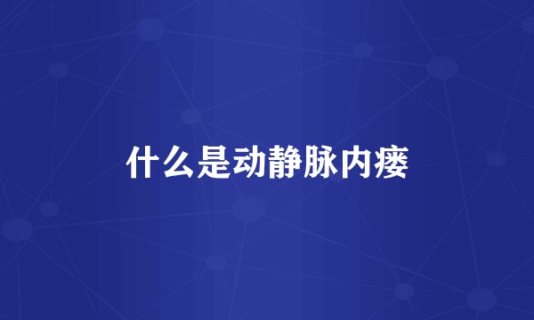 什么是动静脉内瘘