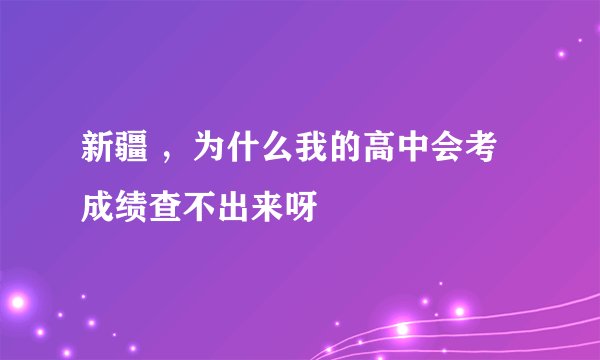 新疆 ，为什么我的高中会考成绩查不出来呀