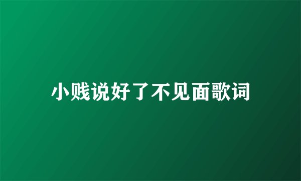 小贱说好了不见面歌词