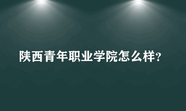 陕西青年职业学院怎么样？