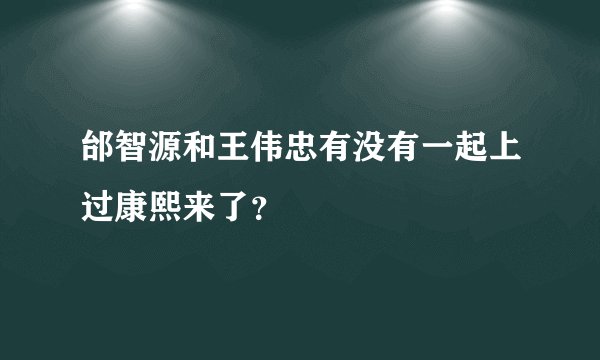 邰智源和王伟忠有没有一起上过康熙来了？