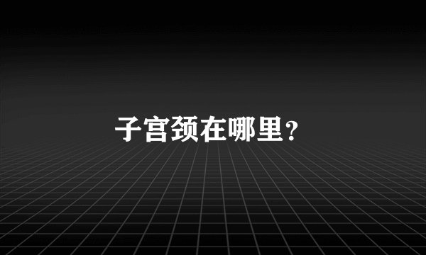 子宫颈在哪里？