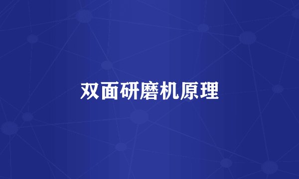 双面研磨机原理