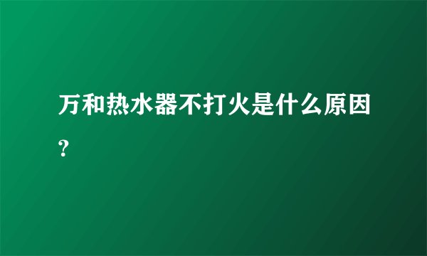 万和热水器不打火是什么原因？
