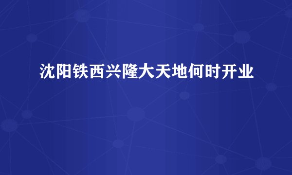 沈阳铁西兴隆大天地何时开业