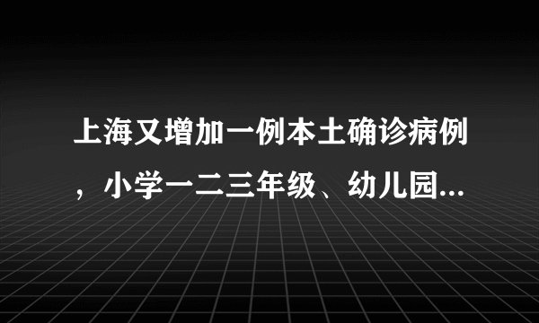上海又增加一例本土确诊病例，小学一二三年级、幼儿园6月2日，还有必要开学吗，担心？