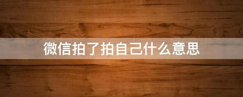 微信拍了拍自己什么意思