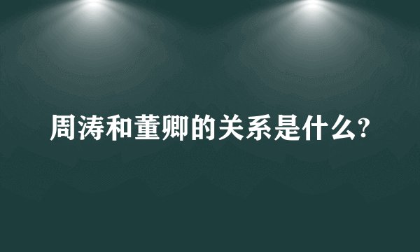 周涛和董卿的关系是什么?