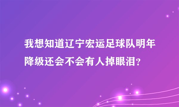 我想知道辽宁宏运足球队明年降级还会不会有人掉眼泪?