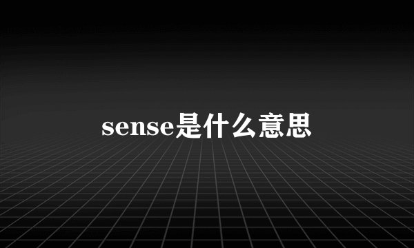 sense是什么意思