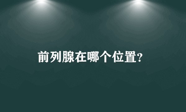 前列腺在哪个位置？
