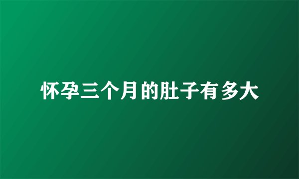 怀孕三个月的肚子有多大