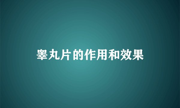 睾丸片的作用和效果