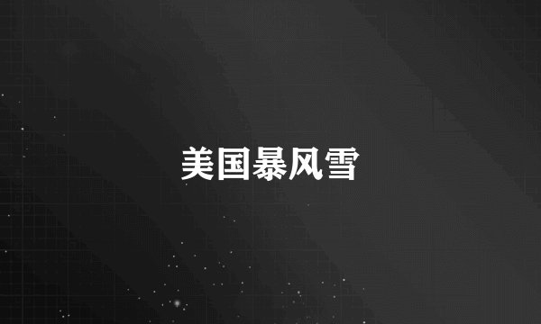 美国暴风雪