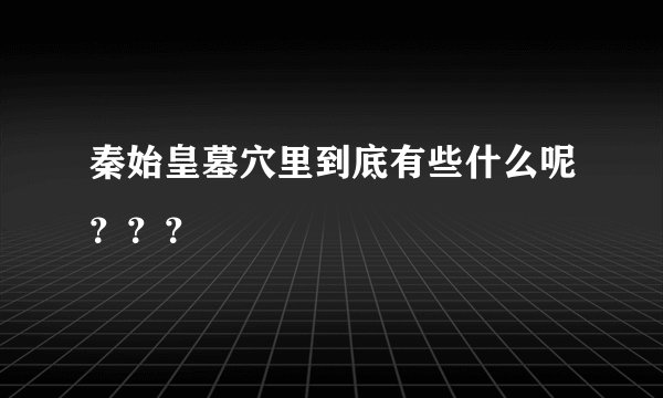 秦始皇墓穴里到底有些什么呢???