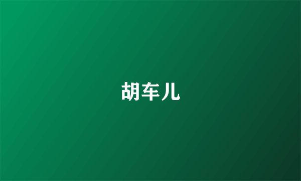 胡车儿