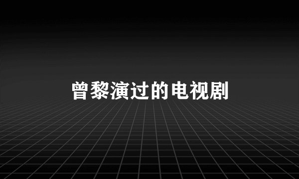 曾黎演过的电视剧