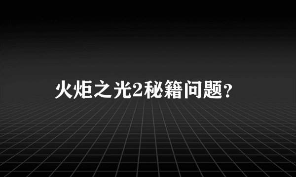 火炬之光2秘籍问题？